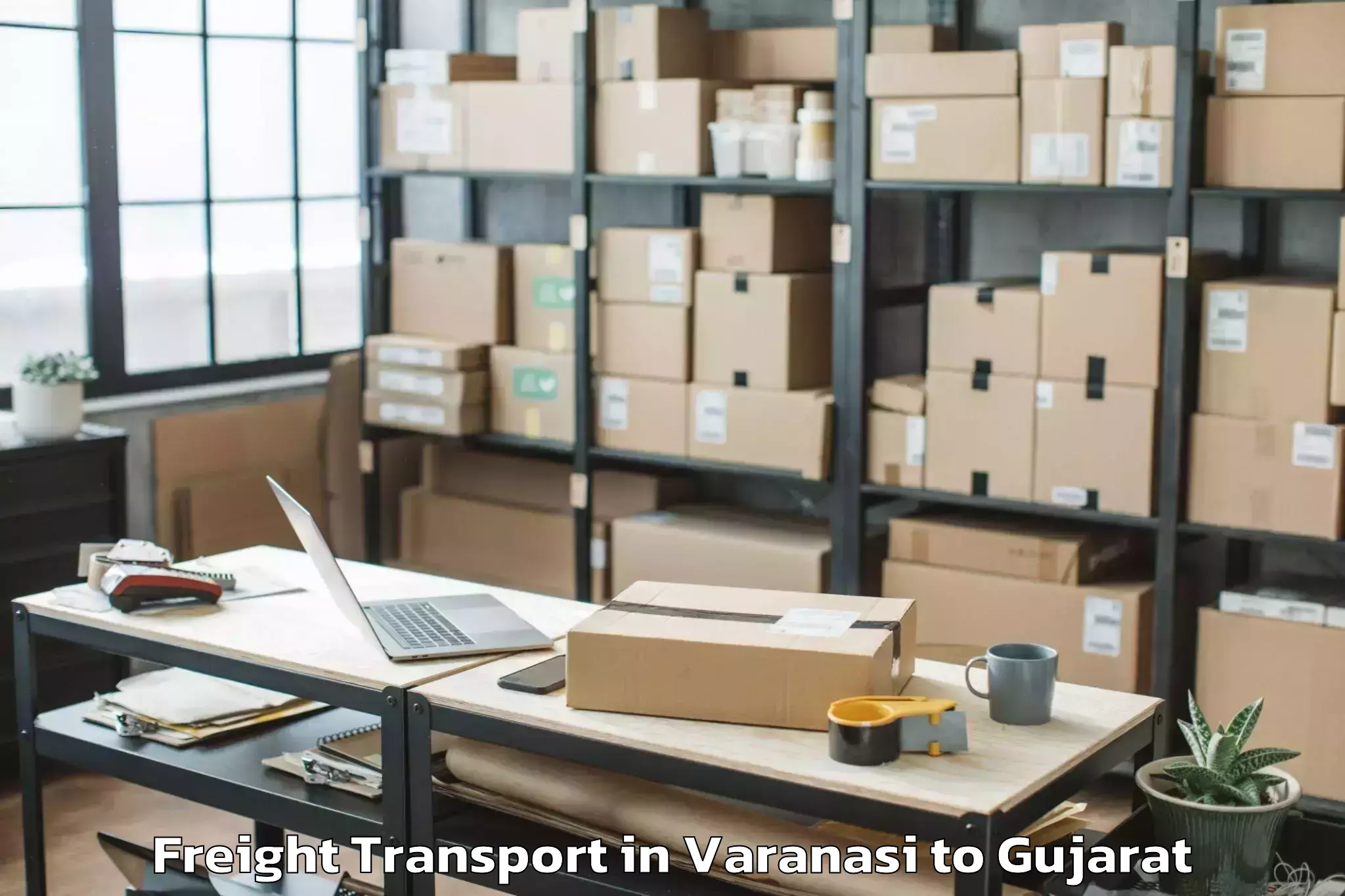 Get Varanasi to Jamkandorna Freight Transport